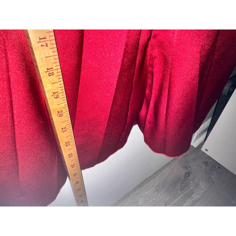 Abercrombie & Fitch Red Giselle Sunburst Pleated Maxi Dress Ruched XXL Tall - Picture 7 of 10